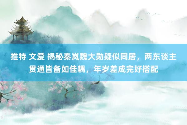 推特 文爱 揭秘秦岚魏大勋疑似同居，两东谈主贯通皆备如佳耦，