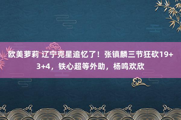 欧美萝莉 辽宁克星追忆了！张镇麟三节狂砍19+3+4，铁心超
