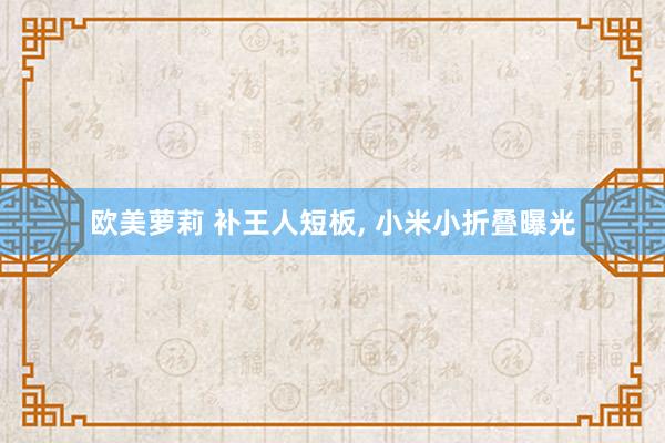 欧美萝莉 补王人短板, 小米小折叠曝光